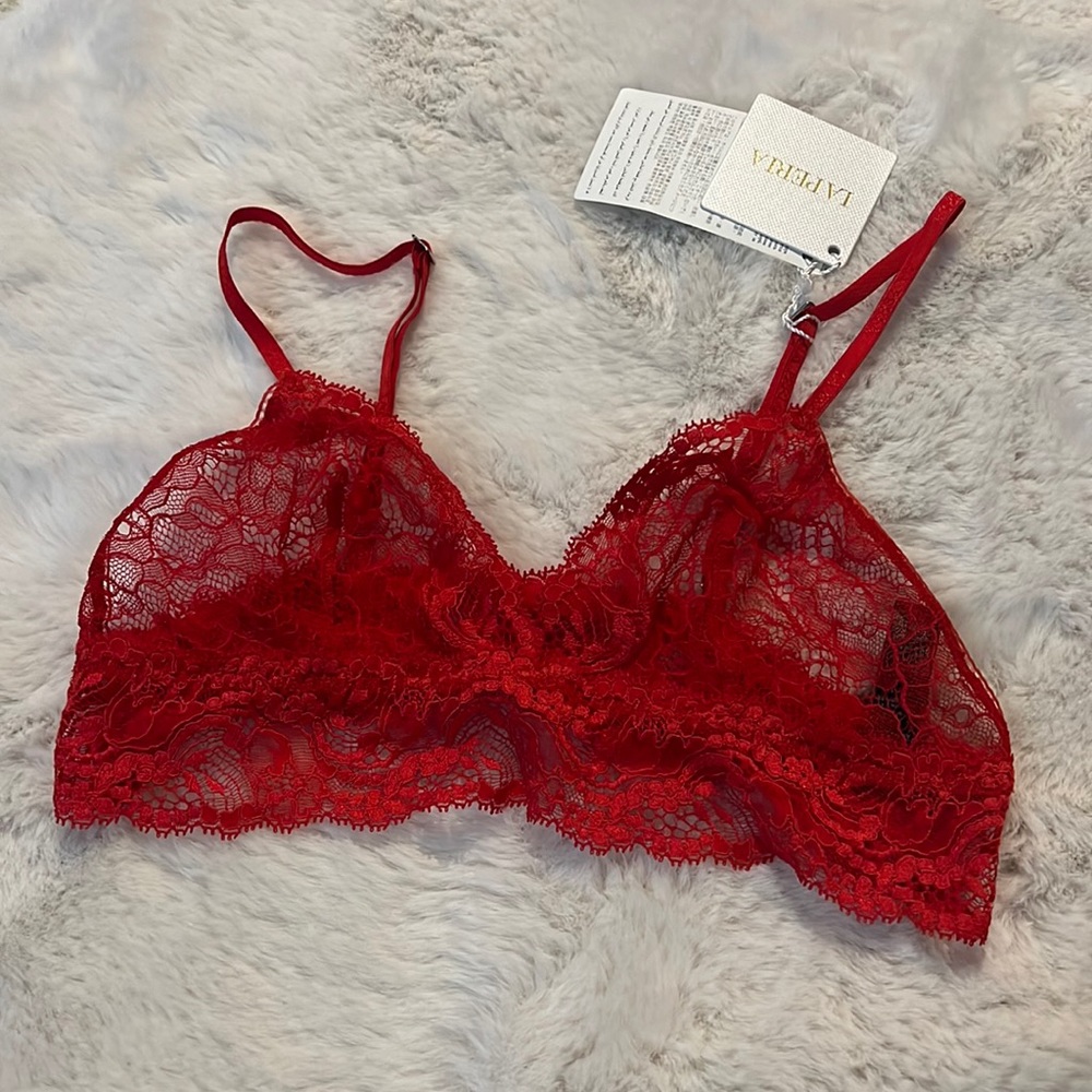 NWT La Perla red bra bralette intimate bikini 36 B